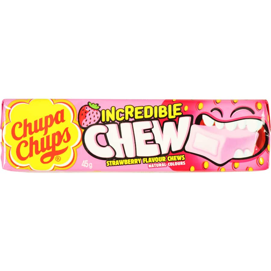 Chupa Chups Chewing Gum Incredible Chew Strawberry 45g