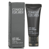 Lightweight Clinique anti-age eye cream for men, 15ml, reduces fine lines, dark circles, and puffiness. Ophthalmologist-tested.