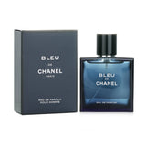 Chanel Bleu De Chanel Eau De Parfum in 50ml, a citrus woody fragrance for men, embodying freshness and sensuality.