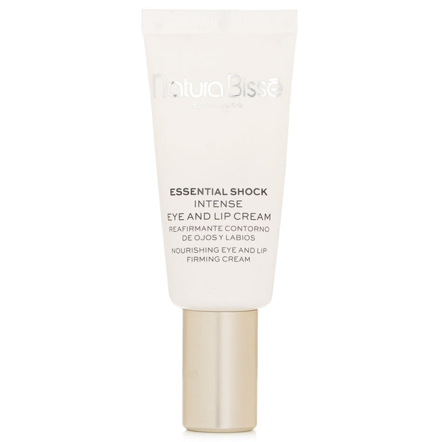 Natura Bissé Essential Shock Eye & Lip Cream SPF 15, 15ml: anti-wrinkle treatment with vitamins, collagen, and UV protection.