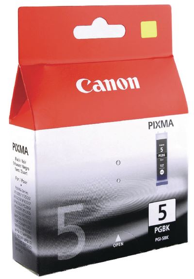 Canon PGI5BK black ink cartridge for reliable, smudge-resistant printing, compatible with various Canon printer models.