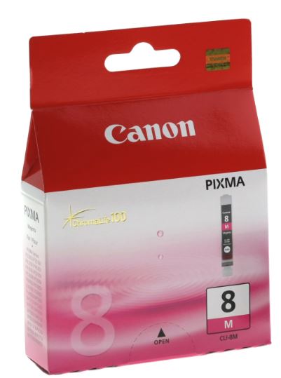 Magenta ink cartridge for vibrant, smudge-resistant prints; compatible with various Canon printers, yields up to 490 pages.