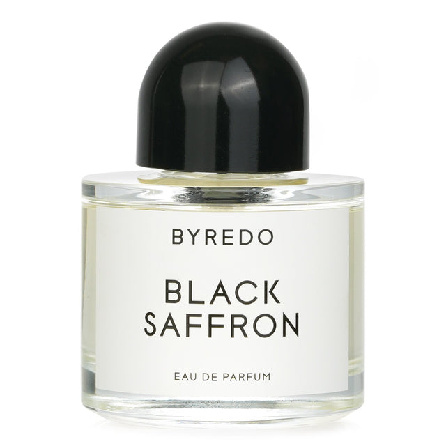 Byredo Black Saffron Eau De Parfum Spray, a warm and smoky unisex fragrance with notes of saffron, leather, and raspberry.