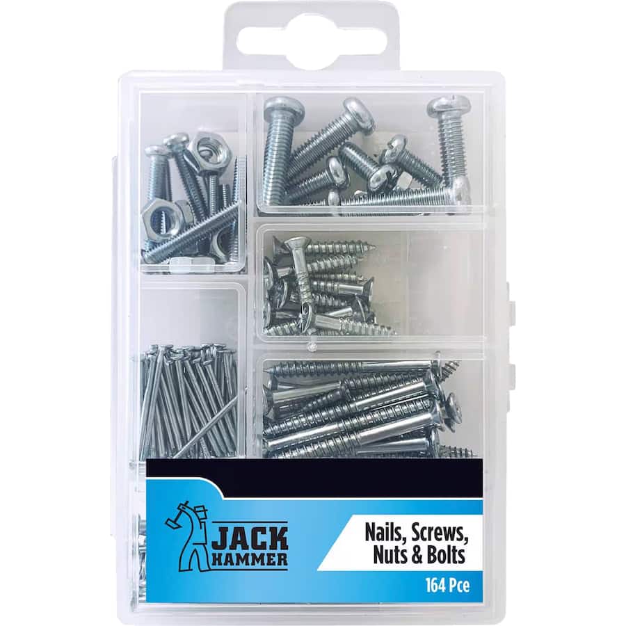 Jack Hammer Nails, Screws, Nuts & Bolts  164pack