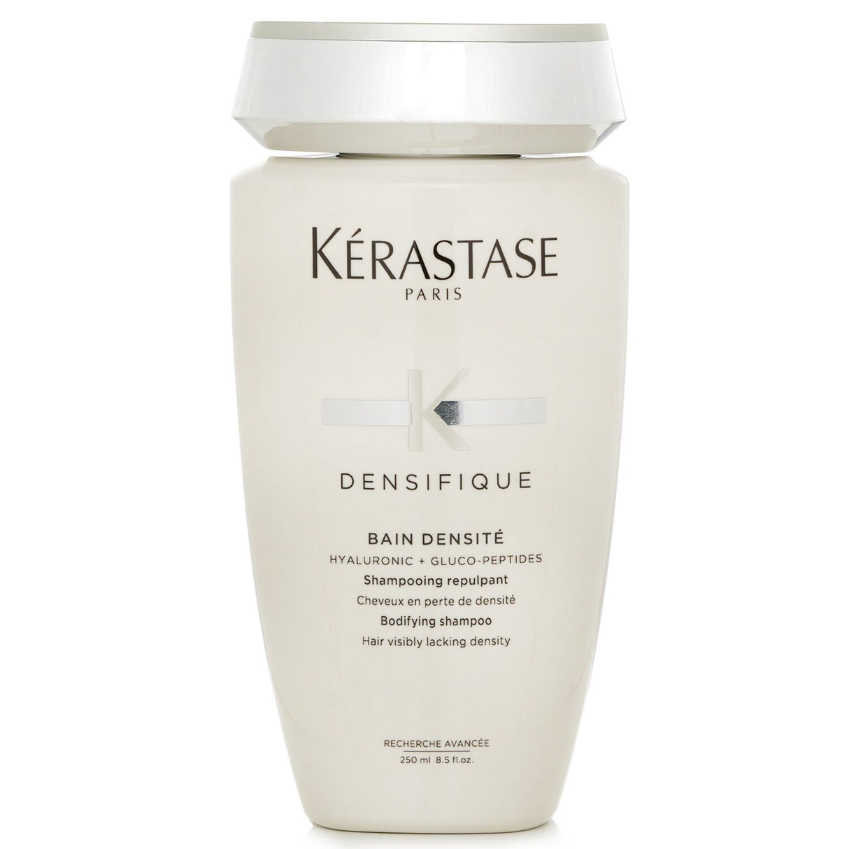 Kerastase Densifique Bain Densite Shampoo revitalizes thin hair, enhancing density and fullness with Stemoxydine and Hyaluronic Acid.