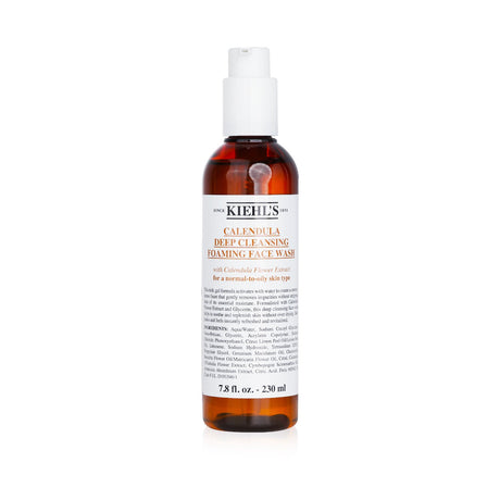Kiehl's Calendula Foaming Face Wash in 230ml for normal to oily skin, gently cleanses with soothing Calendula extract.