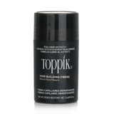 Toppik Hair Building Fibers in Black, 12g; adds volume and thickness to fine hair with natural keratin fibers, weather-resistant.