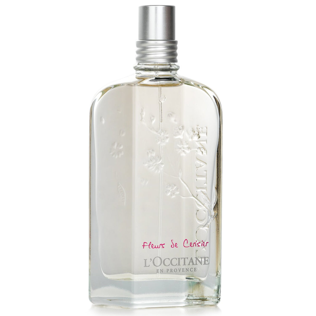 L'Occitane Cherry Blossom Eau De Toilette spray, 75ml, features floral notes of cherry and freesia, perfect for daily wear.