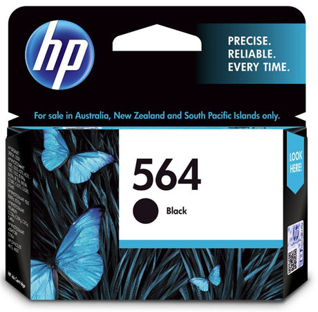 HP 564 Black Ink Cartridge for high-quality printing, delivering crisp text and sharp images, compatible with various HP printers.