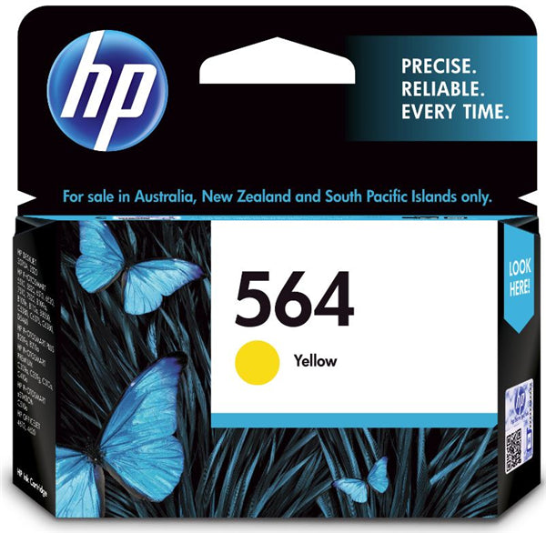 HP 564 Yellow Ink Cartridge for vibrant prints, compatible with various HP printers, offering up to 300 pages of high-quality output.