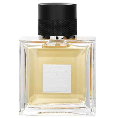 Guerlain L'Homme Ideal Eau De Toilette Spray in 50ml features a sophisticated blend of citrus, almond, and leather notes.