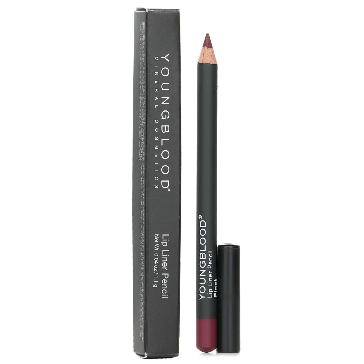 Youngblood Lip Liner Pencil in Pinot, offering silky texture for precise lip definition and long-lasting wear.