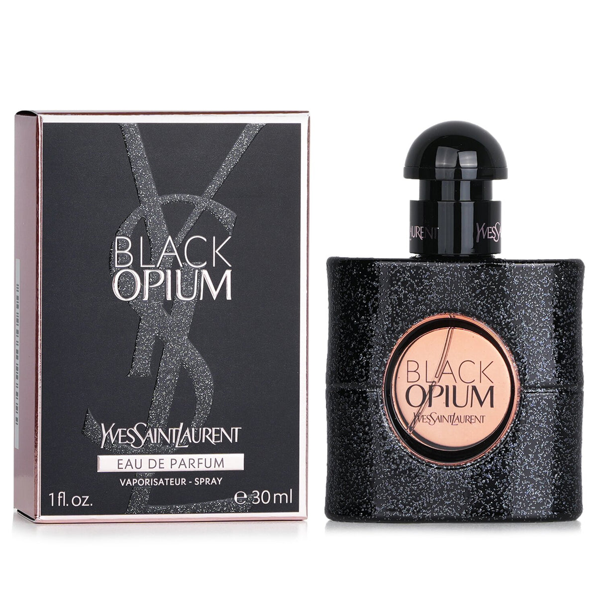 Yves Saint Laurent Black Opium 30ml Eau De Parfum, featuring floral, spicy notes perfect for modern women in fall and winter.