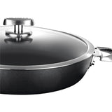 Scanpan Pro IQ 32cm chef pan with non-stick Stratanium, tempered glass lid, and eco-friendly aluminium construction.