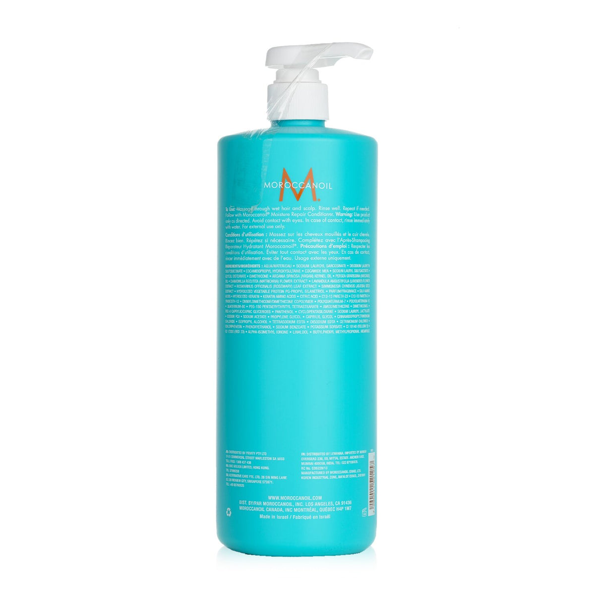 Moroccanoil Moisture Repair Shampoo in 1000ml, designed to revive and nourish weakened, damaged hair with argan oil and keratin.