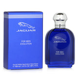 Jaguar Evolution Eau De Toilette Spray 100ml, a vibrant aromatic scent for men, featuring notes of bergamot, apple, and musk.