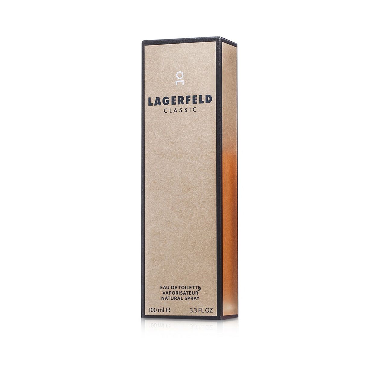 Lagerfeld Classic Eau De Toilette Spray, 100ml, featuring cinnamon and sandalwood for a casual, elegant fragrance.