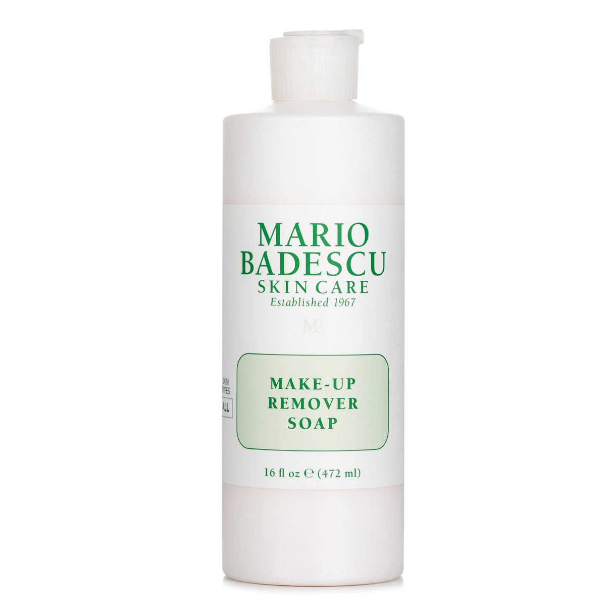 Creamy oil-free makeup remover soap, suitable for all skin types, gently cleanses without drying, leaving skin soft and smooth.