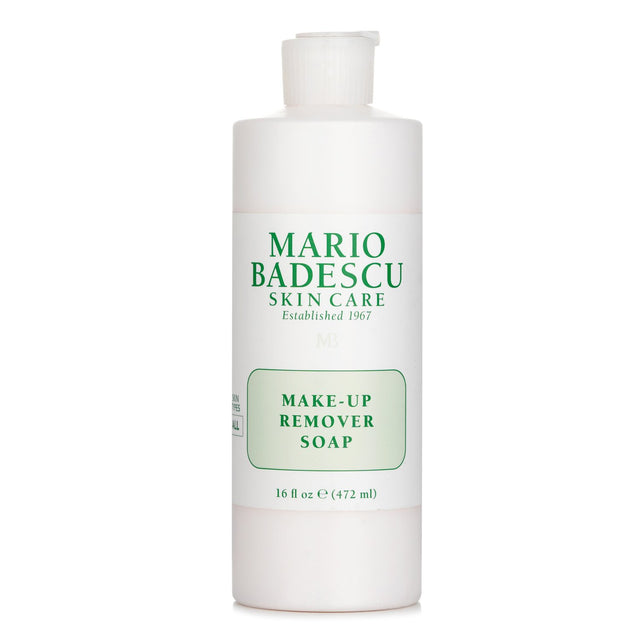 Creamy oil-free makeup remover soap, suitable for all skin types, gently cleanses without drying, leaving skin soft and smooth.