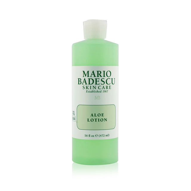 Aloe lotion for combination, dry, and sensitive skin; hydrates, calms, and cleanses while reducing redness.