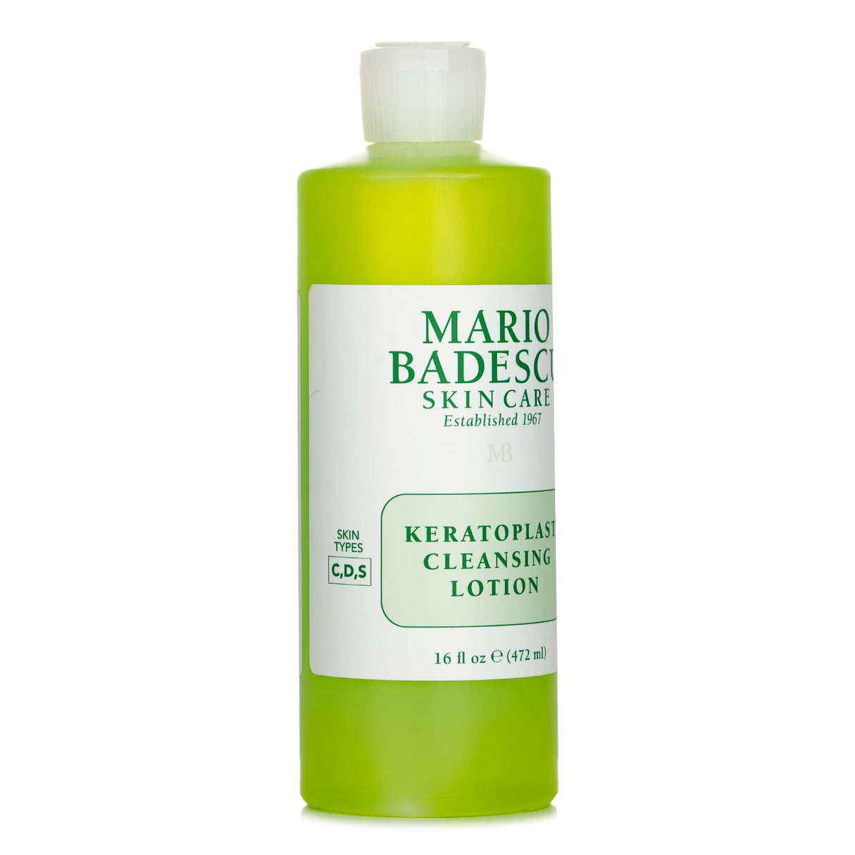 Mario Badescu Keratoplast Cleansing Lotion for sensitive skin, featuring soothing Aloe Vera and non-drying, alcohol-free formula.