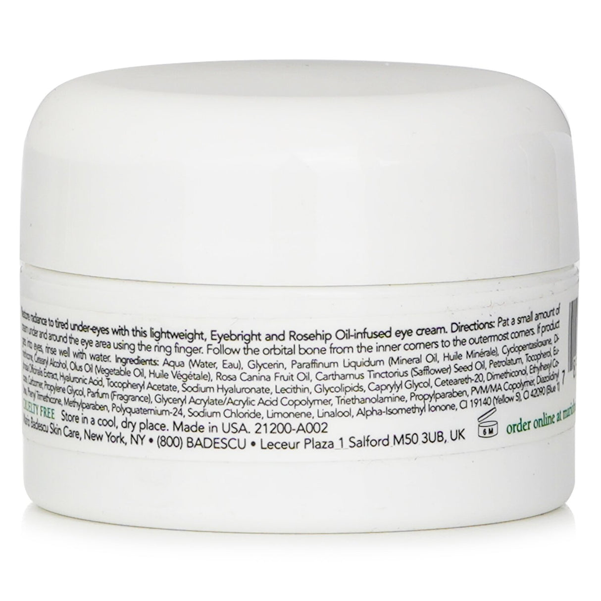 Mario Badescu Ceramide Herbal Eye Cream in a 14ml jar, designed to hydrate and diminish signs of aging around the eyes.