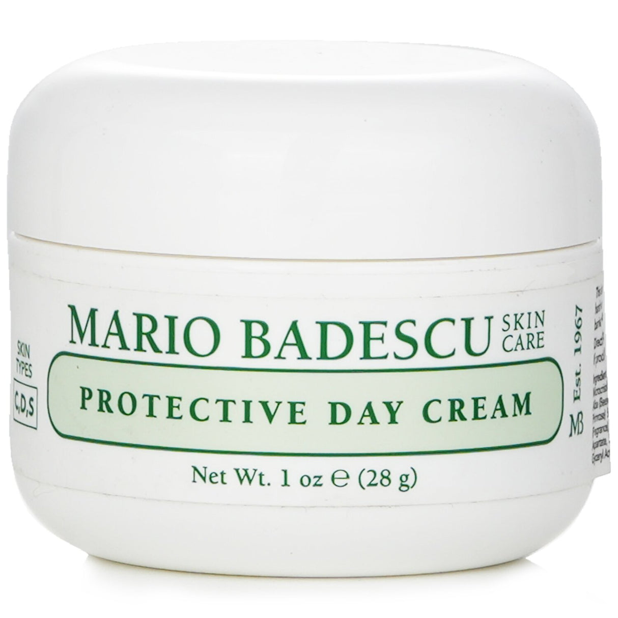 Mario Badescu Protective Day Cream in 29ml, designed for combination, dry, and sensitive skin; hydrates and protects effectively.