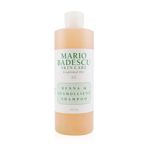 Mario Badescu Henna & Seamollient Shampoo 472ml: natural herbal formula for all hair types, enhances highlights, promotes shine and bounce.