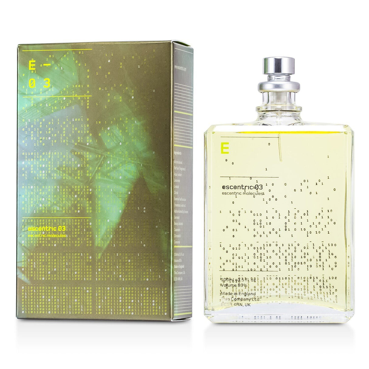 Escentric Molecules Escentric 03 Parfum Spray in 100ml, a unisex spicy chypre fragrance with vibrant citrus and floral notes.