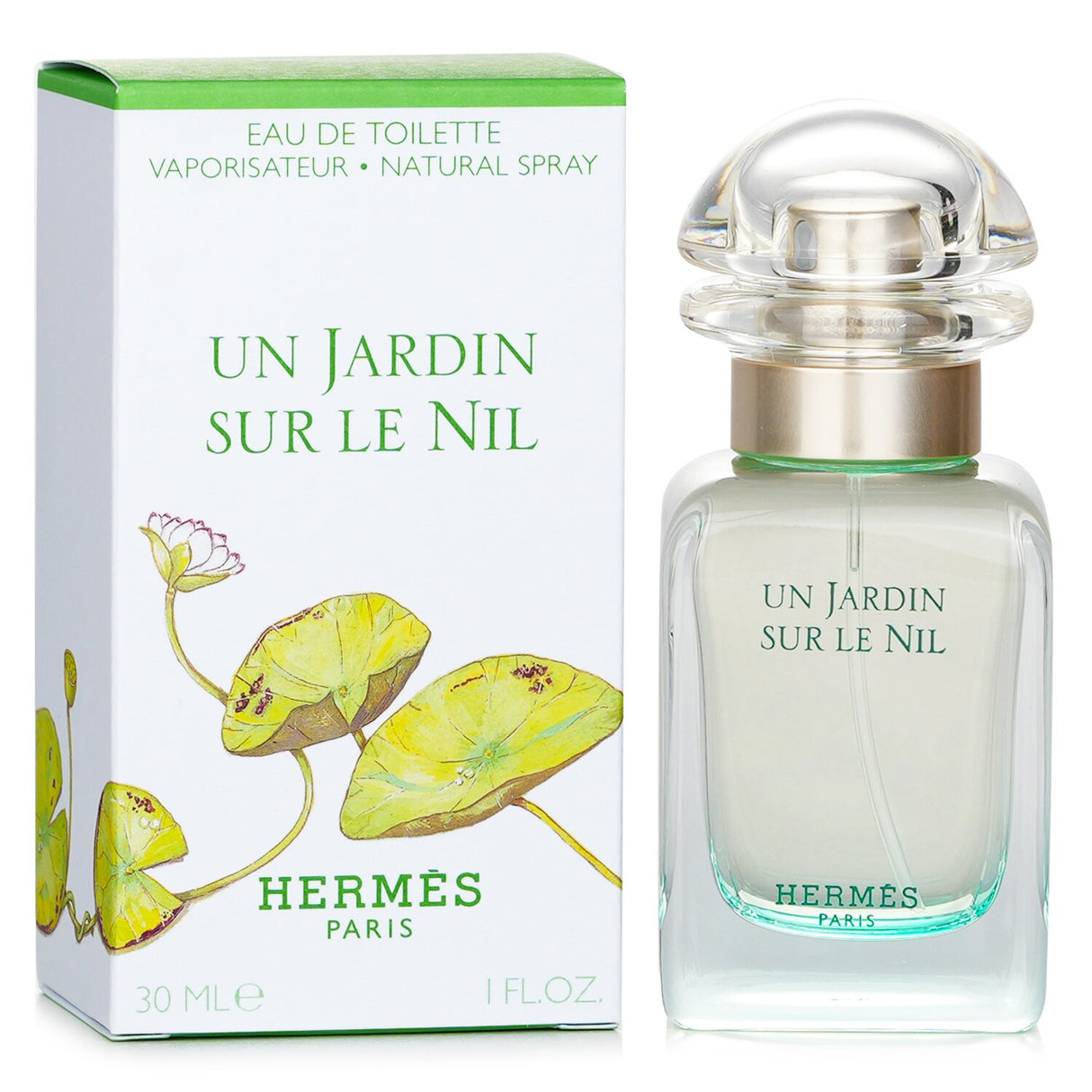 Hermes Un Jardin Sur Le Nil Eau De Toilette Spray, 30ml, captures Egypt's essence with vibrant mango, lotus, and woody frankincense notes.