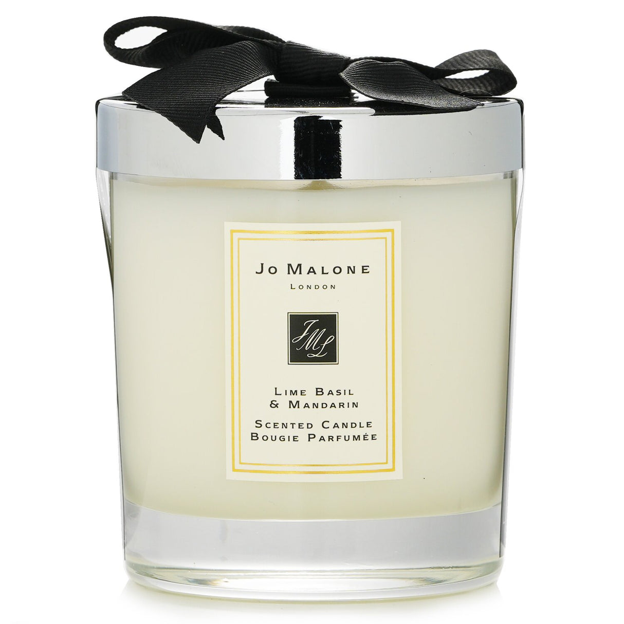 Luxurious Jo Malone Lime Basil & Mandarin scented candle in a 200g size, offering a refreshing aroma and 45 hours of burn time.