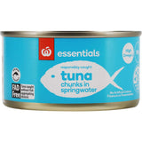 Essentials Tuna Chunks In Springwater Tear tab can 185g