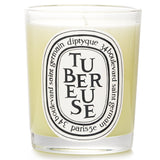Luxurious Diptyque Tubereuse scented candle in a 190g jar, featuring a soft tuberose aroma and a clean, long-lasting burn.