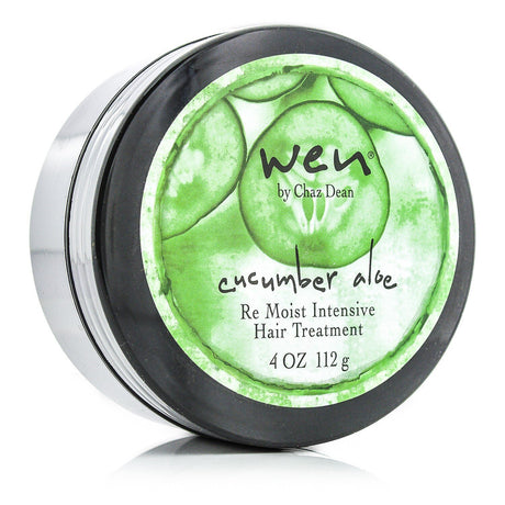 Wen Cucumber Aloe Re Moist Intensive Hair Treatment, a hydrating hair mask for revitalizing dry and damaged hair.
