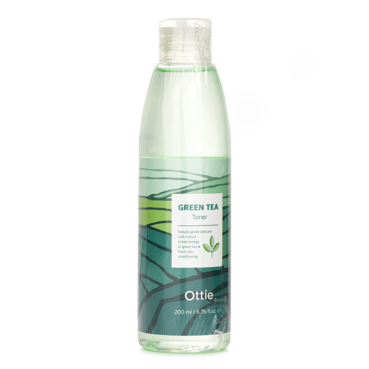 Ottie Green Tea Toner 200ml, a lightweight, antioxidant-rich facial toner for refreshing hydration and balanced skin.