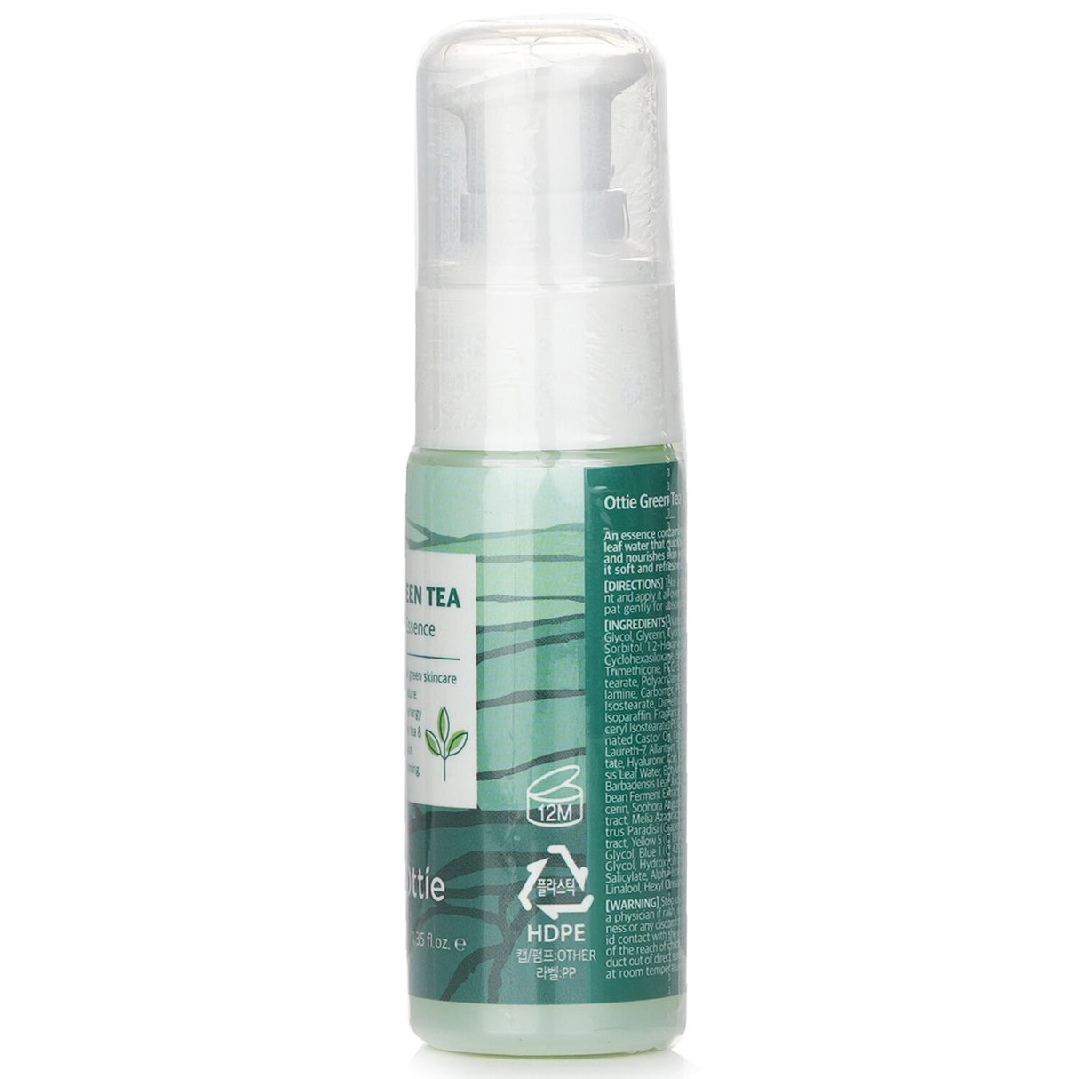 Ottie Green Tea Essence in 40ml, a lightweight facial essence for deep hydration and a radiant complexion.