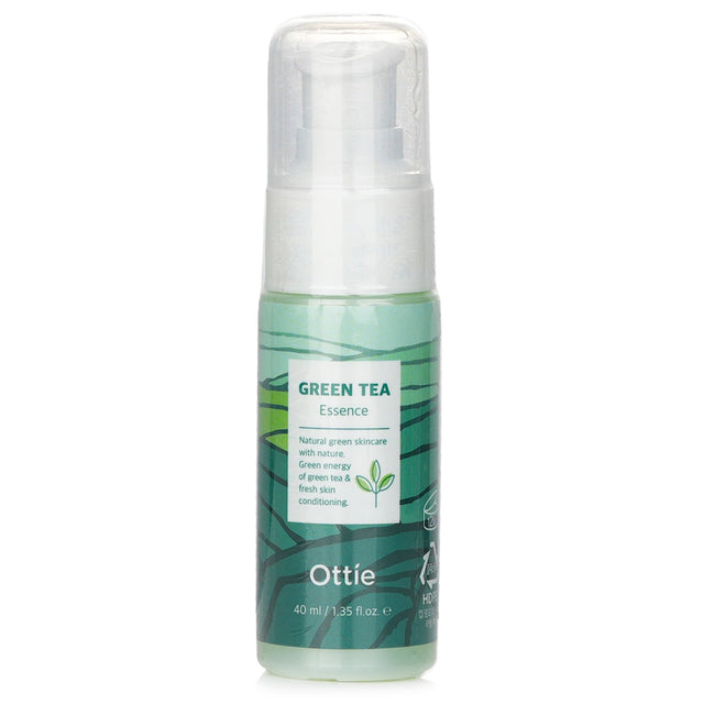 Ottie Green Tea Essence in 40ml, a lightweight moisturizer rich in antioxidants for a hydrated, youthful complexion.