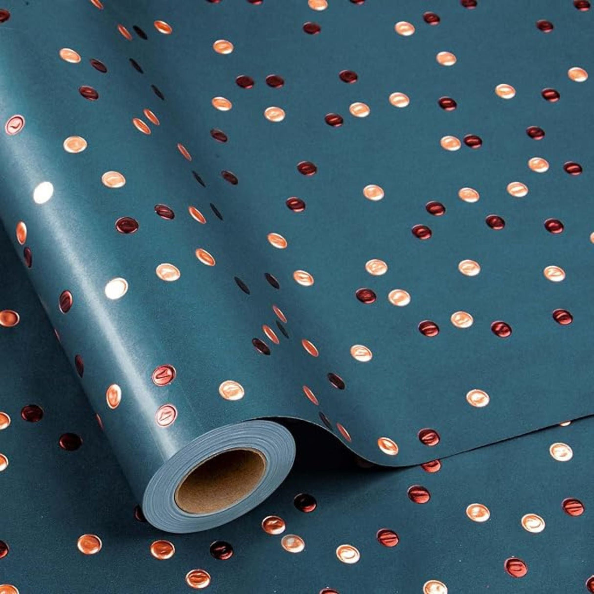 Wrapping Paper - Dark Blue Polka dot - 50 Metre Roll