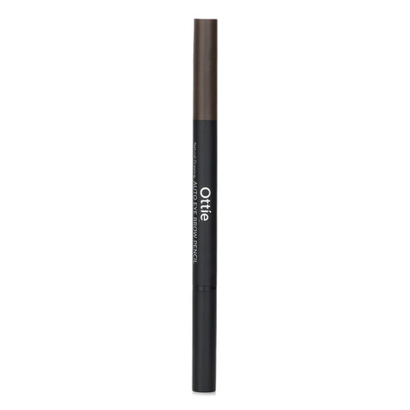 Ottie Dark Brown Auto Eye Brow Pencil with unique triangular shape for precise, natural eyebrow shaping and easy application.