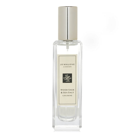 Jo Malone Wood Sage & Sea Salt Cologne Spray in a 30ml bottle, featuring earthy sage and crisp sea salt notes for a fresh, unisex scent.