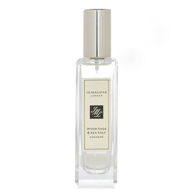 Jo Malone Wood Sage & Sea Salt Cologne Spray in a 30ml bottle, featuring earthy sage and crisp sea salt notes for a fresh, unisex scent.