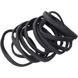 Over & Over Organic Bamboo Hair Ties Elastic Flat Black 12pack