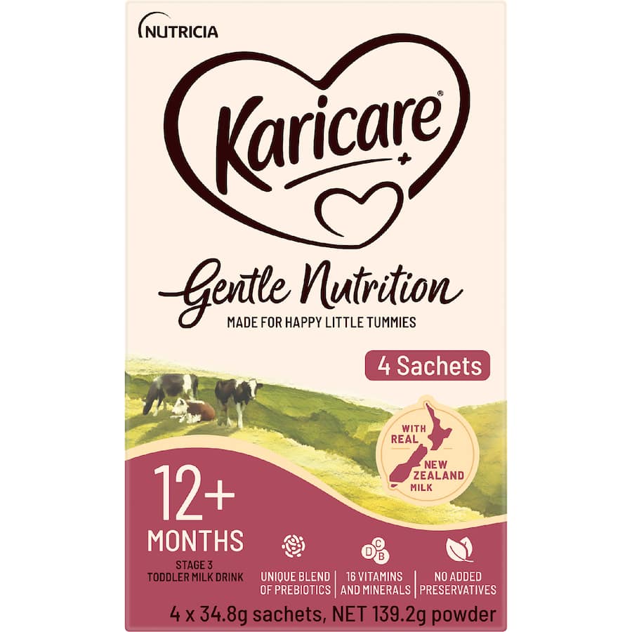 Karicare Stage 3 Toddler Milk Drink From 12+ Months Sachets 4x35.6g