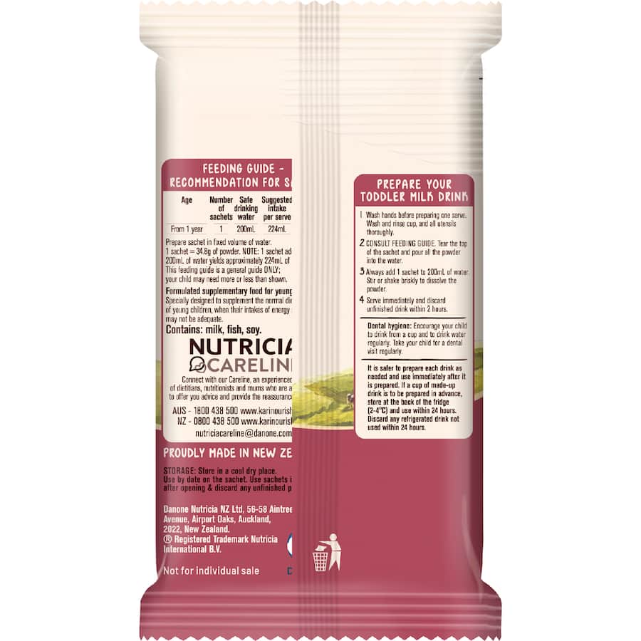 Karicare Stage 3 Toddler Milk Drink From 12+ Months Sachets 4x35.6g