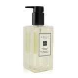 Luxurious Jo Malone Blackberry & Bay Body & Hand Wash in pump bottle, gently cleanses and hydrates with a refreshing berry scent.