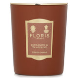 Floris Cinnamom & Tangerine scented candle, 175g, hand-poured with natural wax for a warm, citrusy ambiance.
