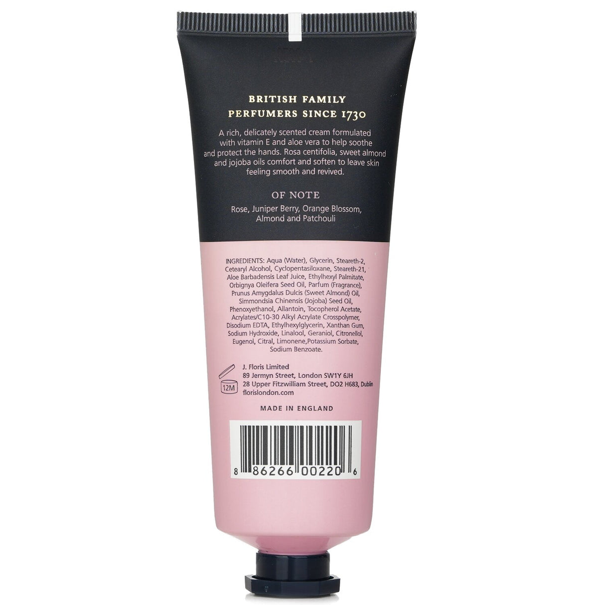 Luxurious Rosa Centifolia Hand Treatment Cream in a 75ml tube, designed for hydration, anti-aging, and silky smooth hands.