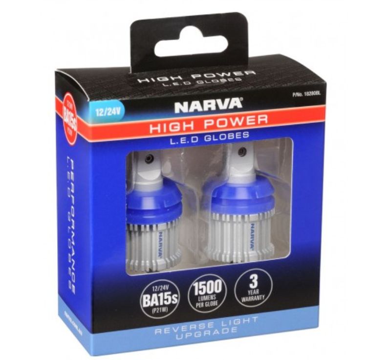 High-performance 12/24V BA15S LED globes with 1500 lumens, offering bright 6000K white light for vehicle lighting upgrades.