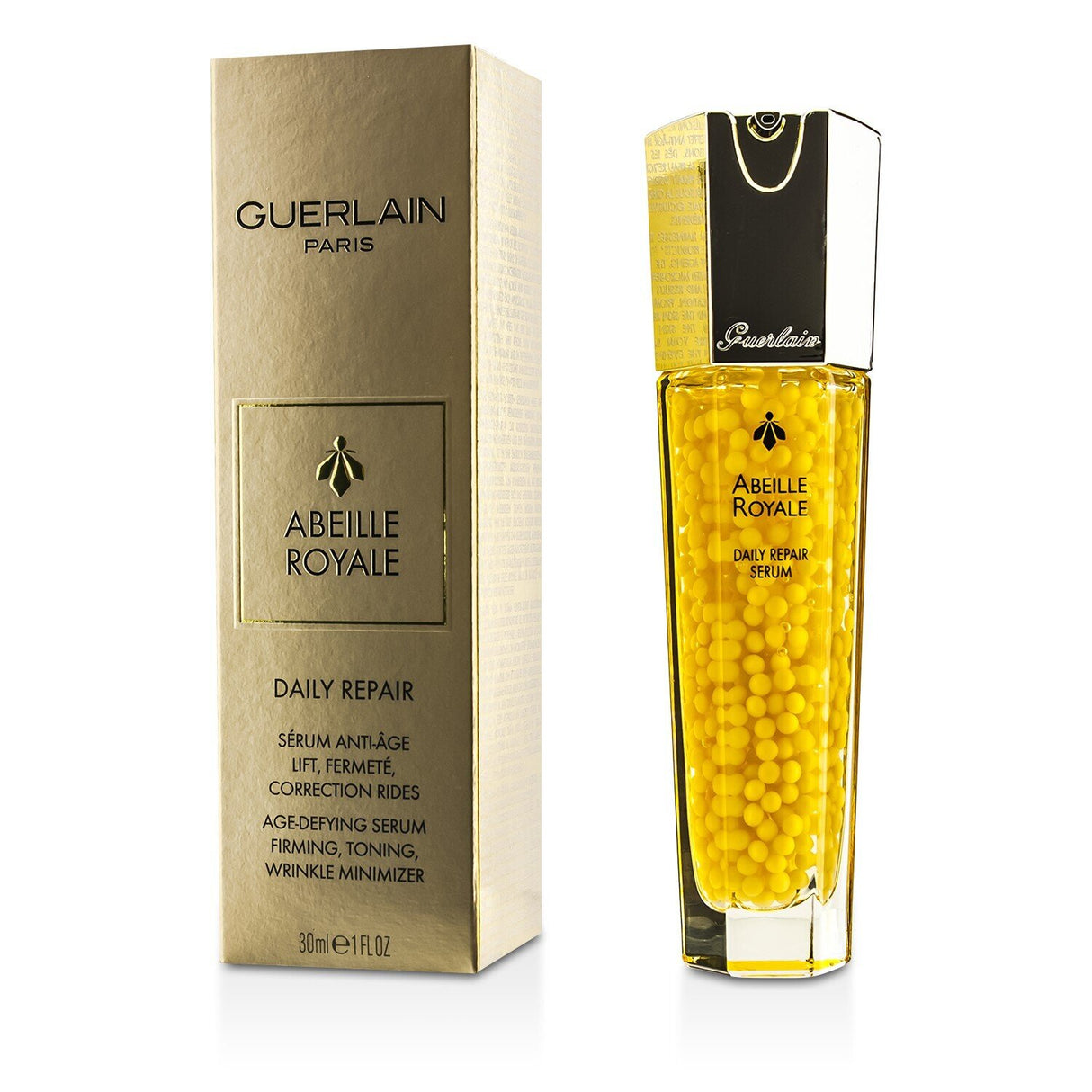 Guerlain Abeille Royale Daily Repair Serum in a 30ml bottle, enriched with Honey and Royal Jelly for youthful, radiant skin.