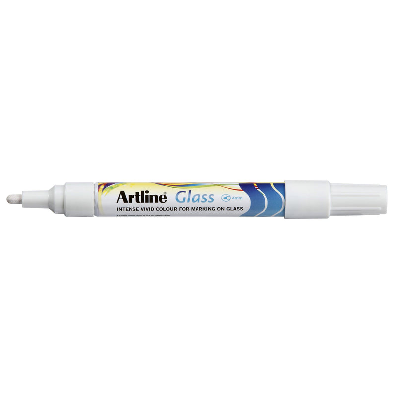 Artline Glass Marker 2mm White -12 units